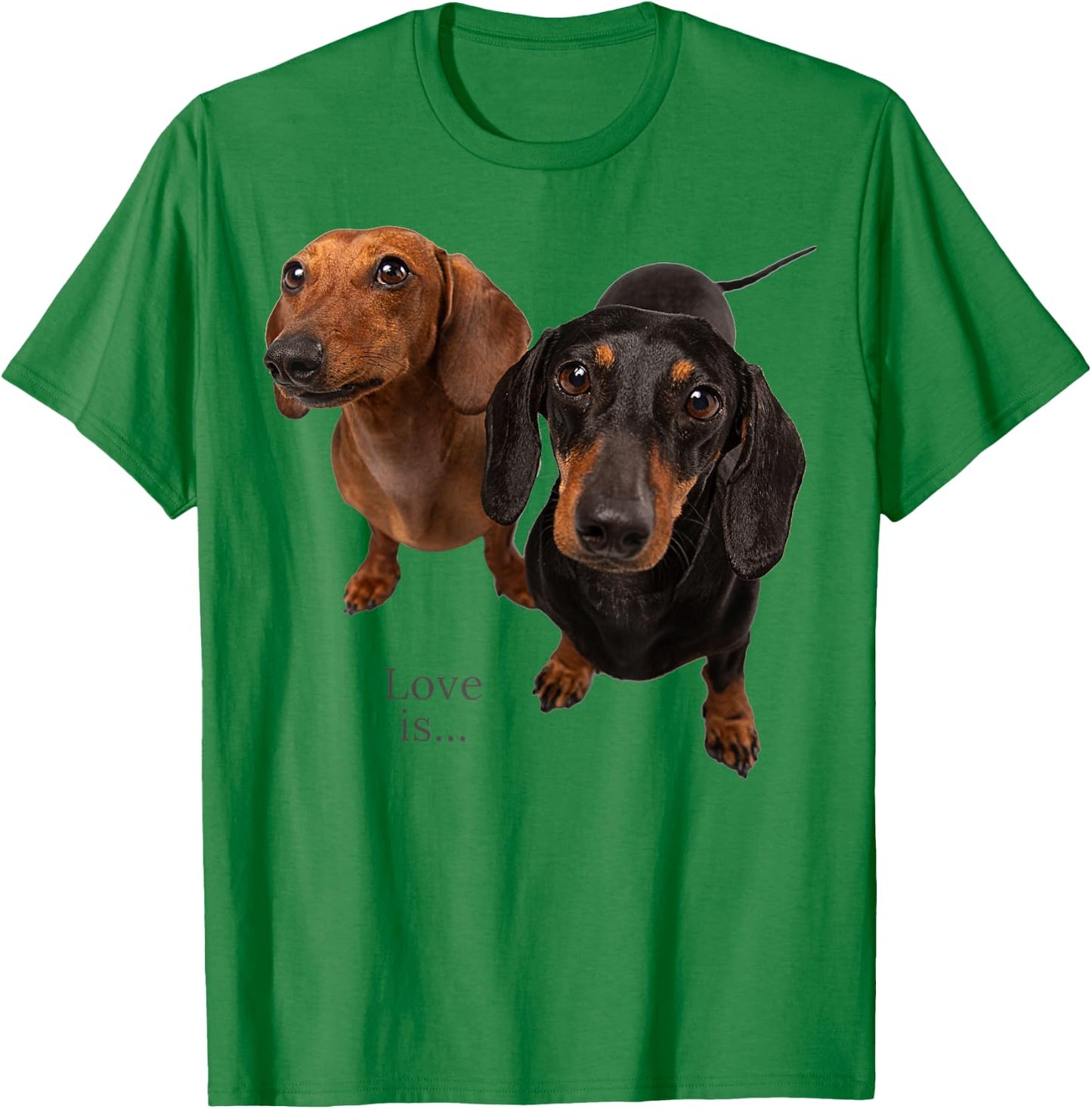 Dachshund Shirt Weiner Dog Mom Dad Love Doxie Puppy Cute T-Shirt - T-Shirt | Irish Green