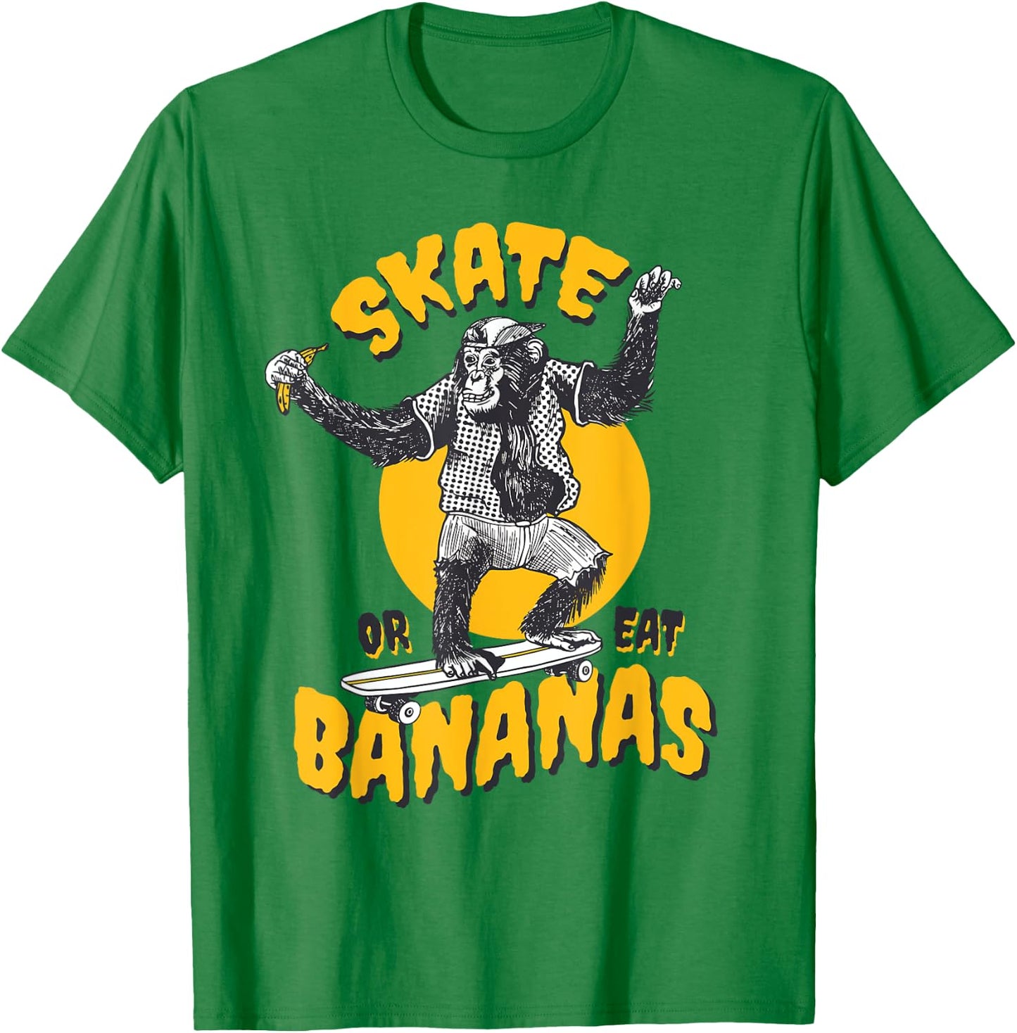Monkey Skate or eat bananas for Skateboarding T-Shirt - T-Shirt | Irish Green
