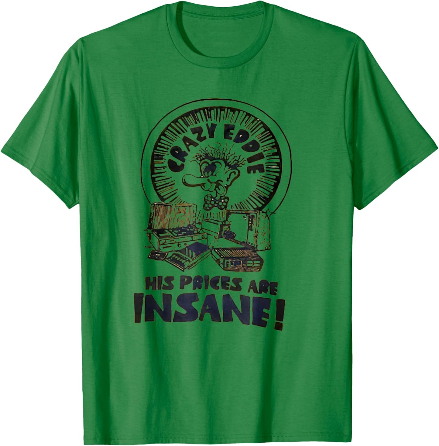 Crazy Eddie Electronics Department Store Retro Vintage T-Shirt - T-Shirt | Irish Green