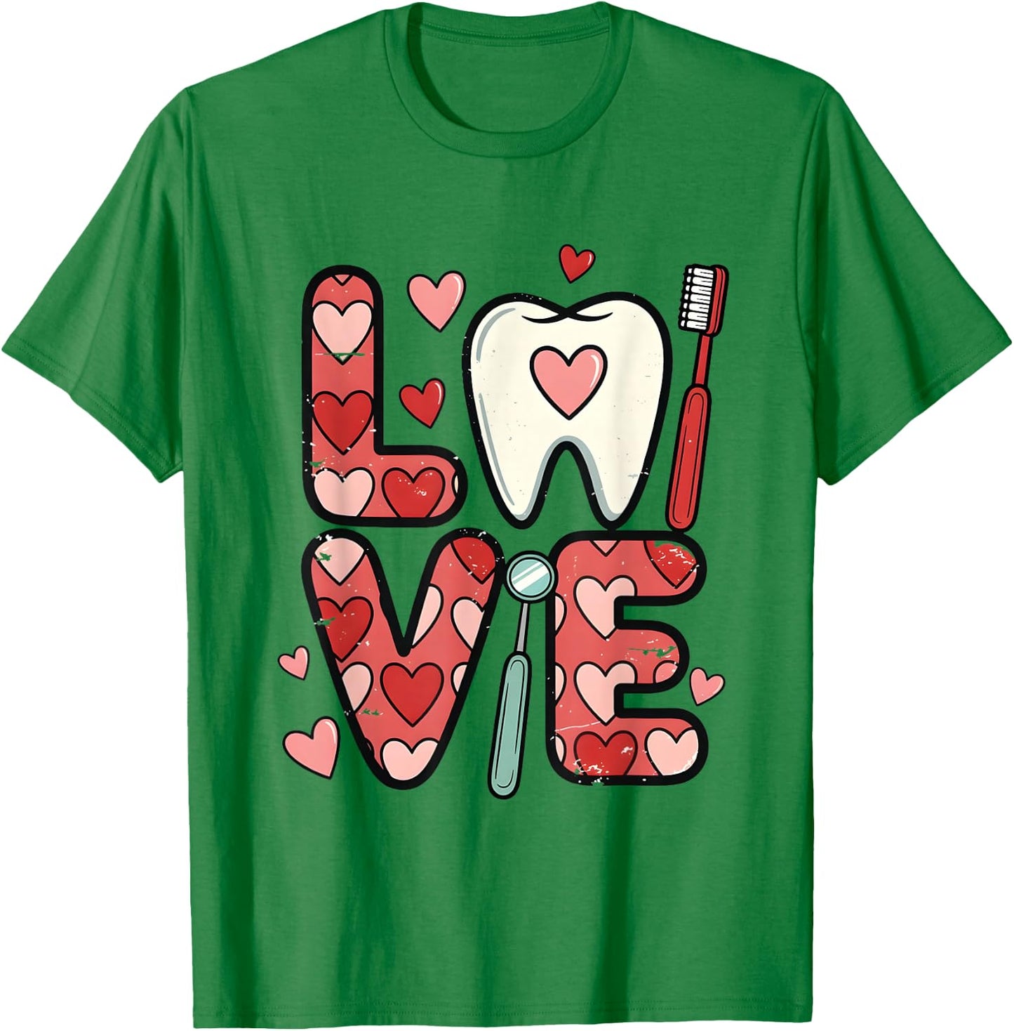 Love Your Smile Dental Heart Design for Oral Care Lovers T-Shirt - T-Shirt | Irish Green