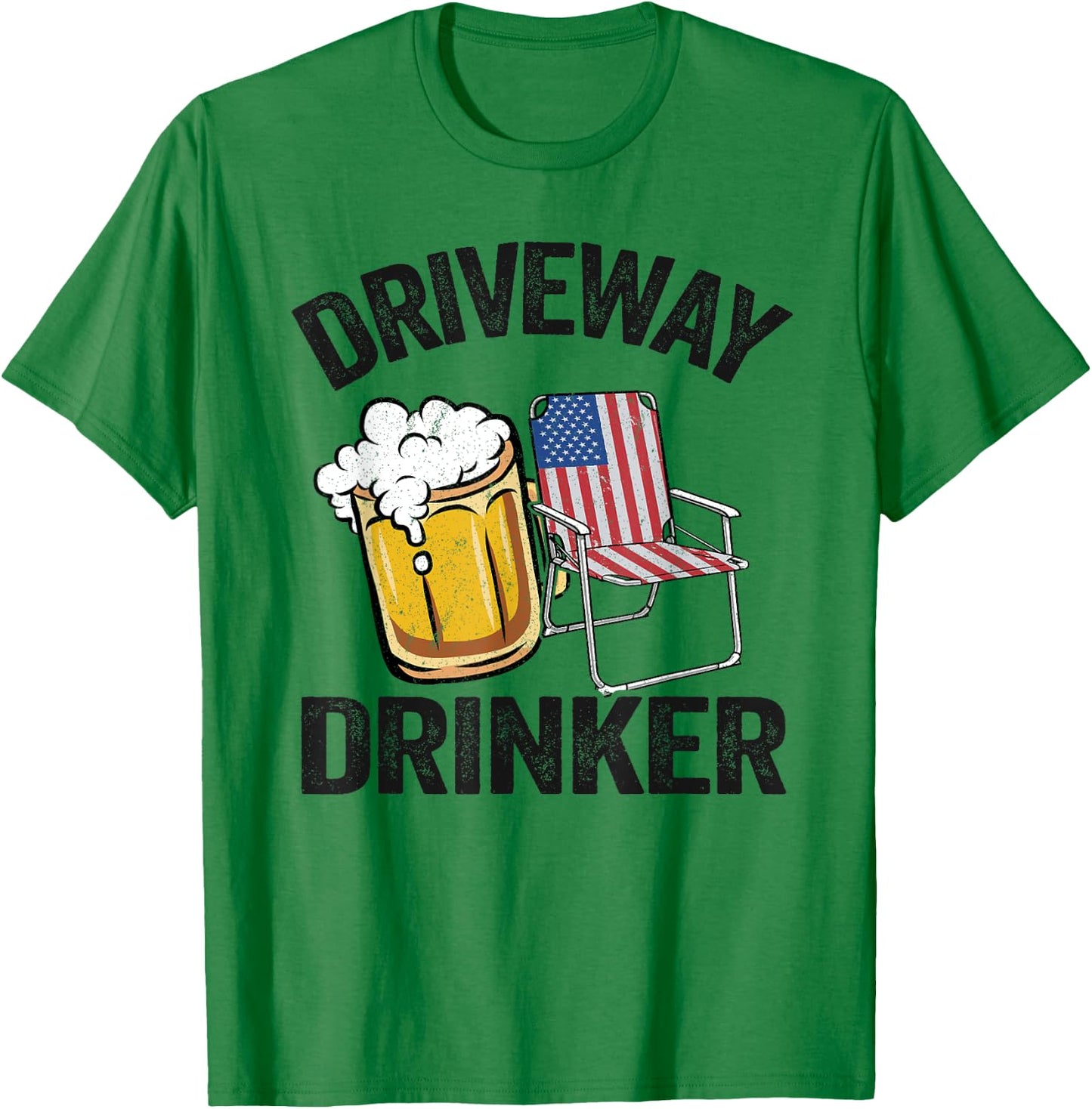 Beer Lover American Flag 4th Of July Party Driveway Drinker T-Shirt - T-Shirt | Irish Green