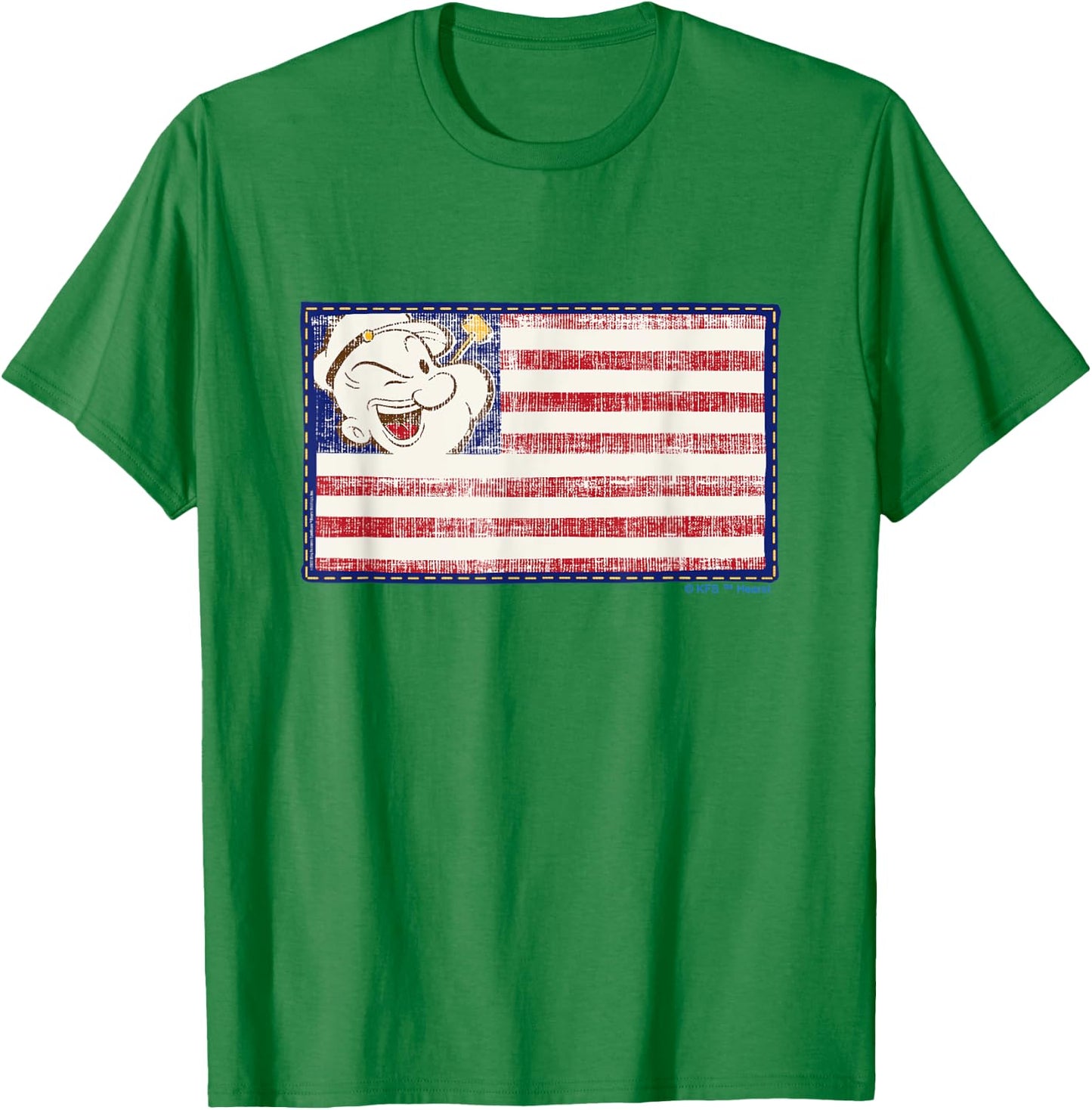 4th of July "Popeye Patriotic Flag" T-Shirt - T-Shirt | Irish Green