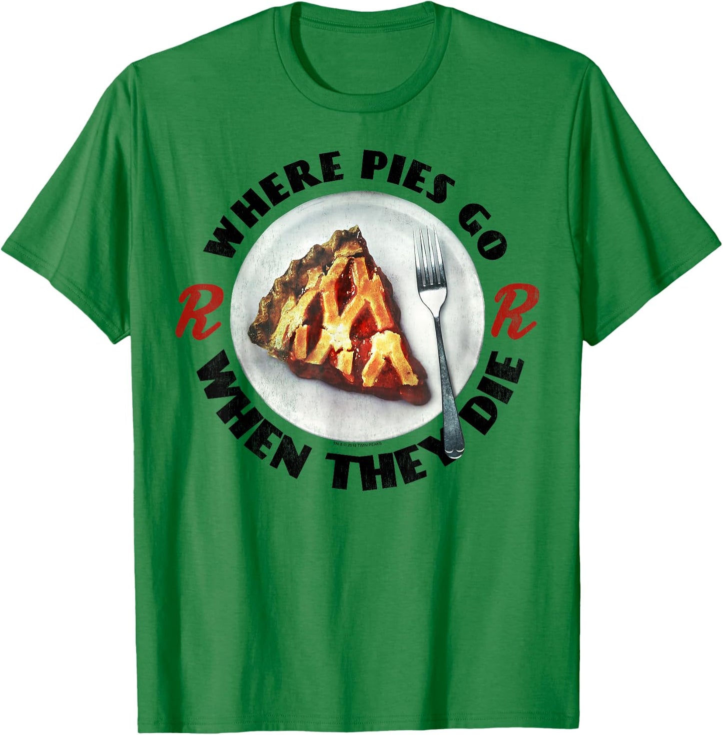 Twin Peaks Where Pies Go Die On A Plate Graphic T-Shirt - T-Shirt | Irish Green