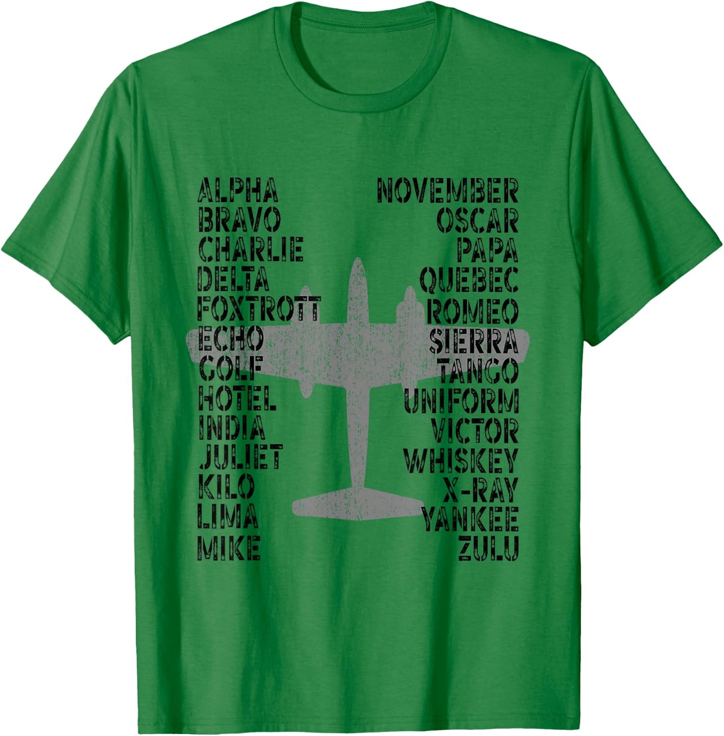 Phonetic Alphabet Airplane Pilot Flying Aviation Plane T-Shirt - T-Shirt | Irish Green