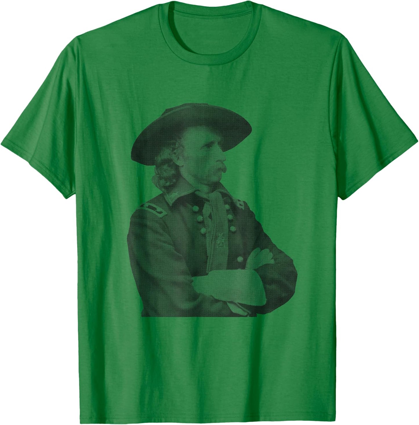 War Is Hell Store Men's George Armstrong Custer Military History , Grey, Small, Short Sleeve T-Shirt - T-Shirt | Irish Green