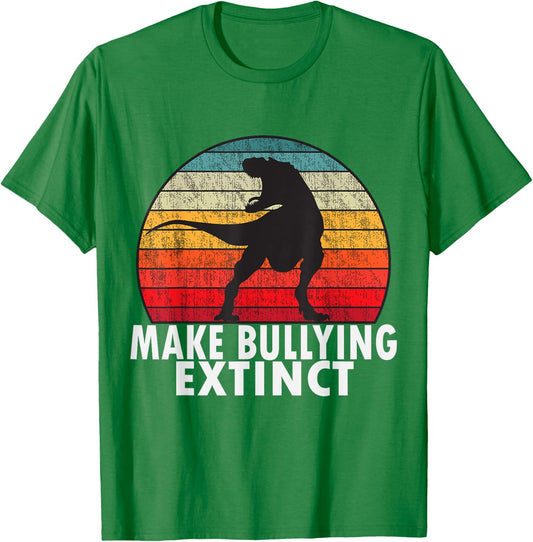 Make Bullying Extinct We Wear Orange For Unity Day Dinosaur T-Shirt - T-Shirt | Irish Green