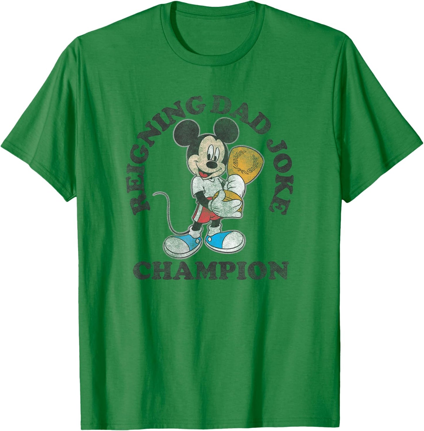 Disney Mickey Classic Father's Day Mickey Dad Joke Champion T-Shirt - T-Shirt | Irish Green