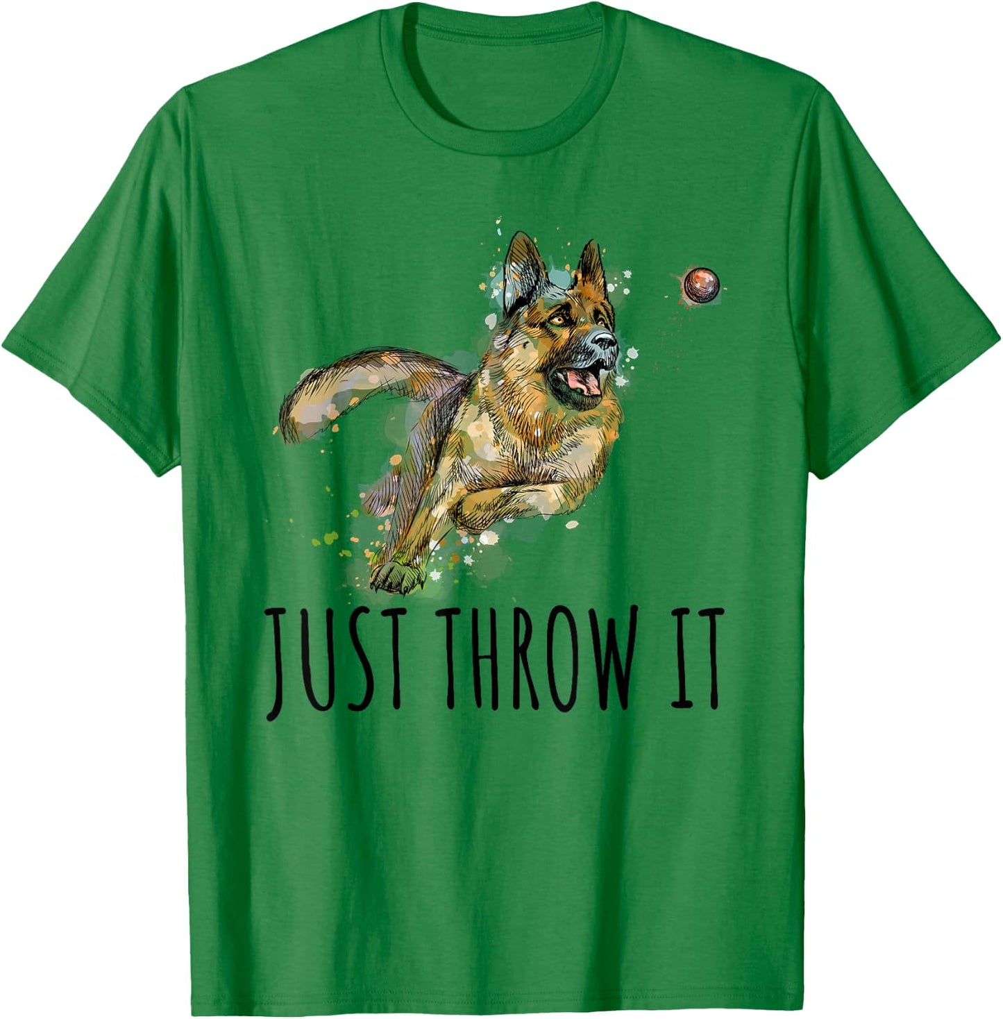 Belgian Malinois Love Just Throw It Play Fetch Dog T-Shirt - T-Shirt | Irish Green
