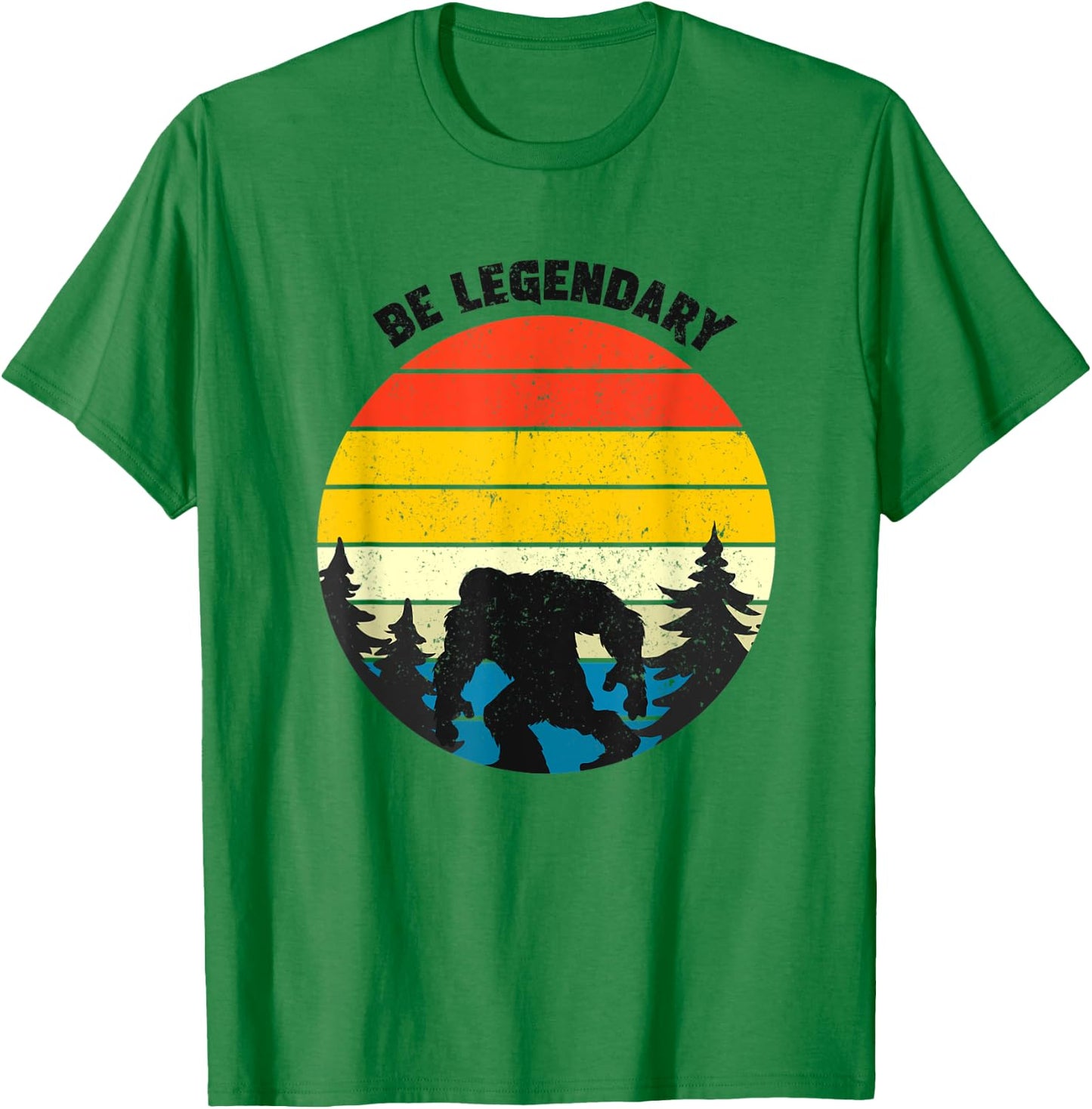 Be legendary, big foot vintage retro style background print T-Shirt - T-Shirt | Irish Green