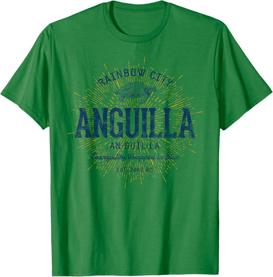 Anguilla Retro Style Vintage Anguilla T-Shirt - T-Shirt | Irish Green