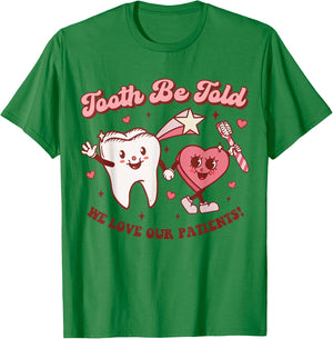 Valentines Day Dental Hygienist Squad Groovy Dentist Tooth T-Shirt - T-Shirt | Irish Green