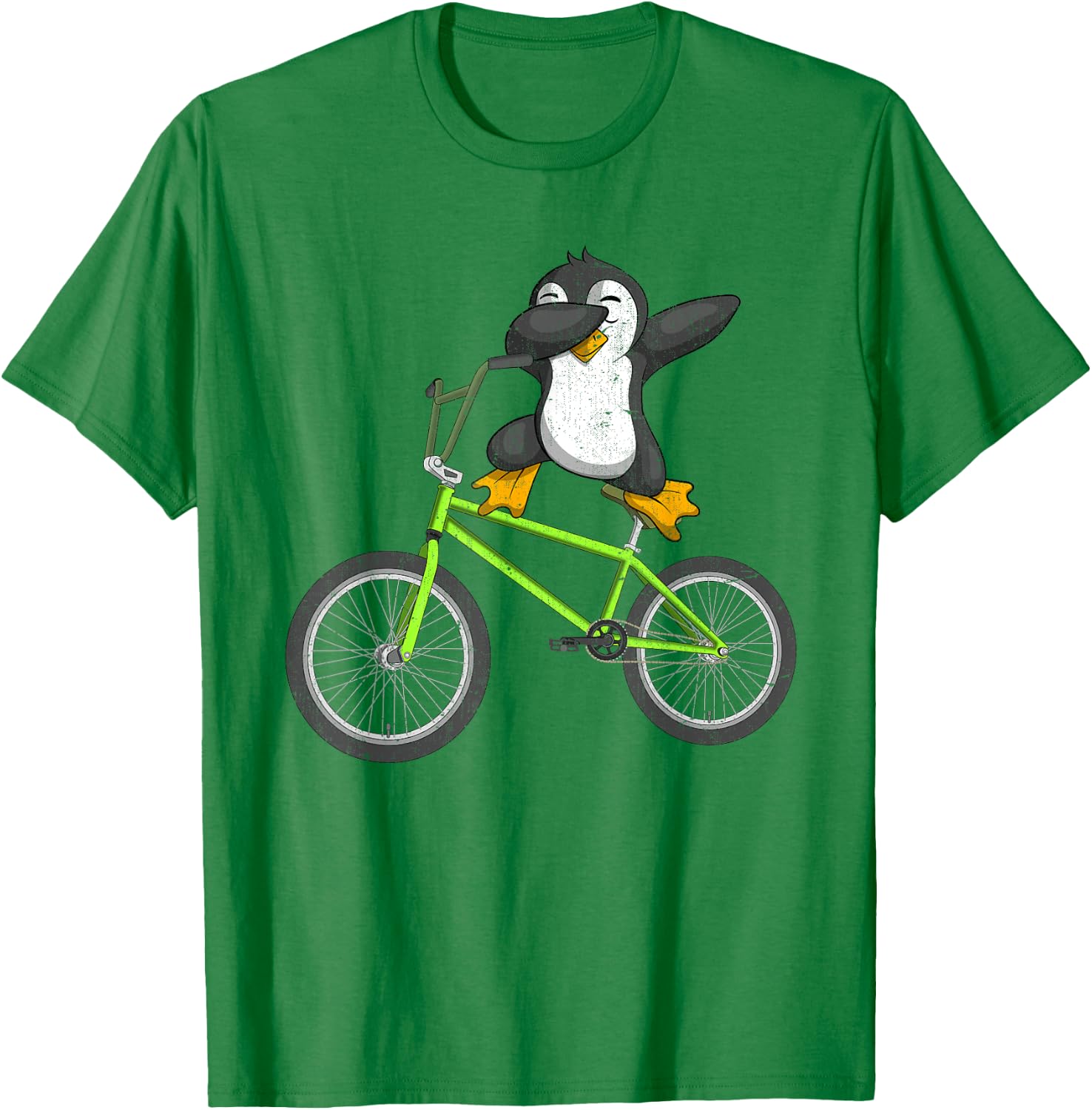 Cycling Antarctic Animal Lover Bike Cyclist Biker Penguin T-Shirt - T-Shirt | Irish Green