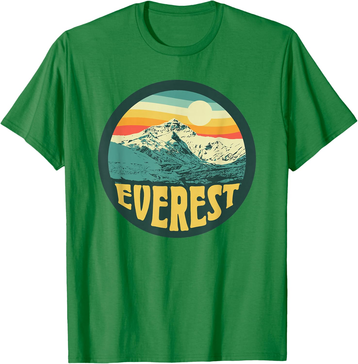 Mount Everest Himalayan Landmark Vintage 80s Graphic T-Shirt - T-Shirt | Irish Green
