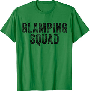 Glamping Squad Funny Matching Family Camping Trip Vintage T-Shirt - T-Shirt | Irish Green