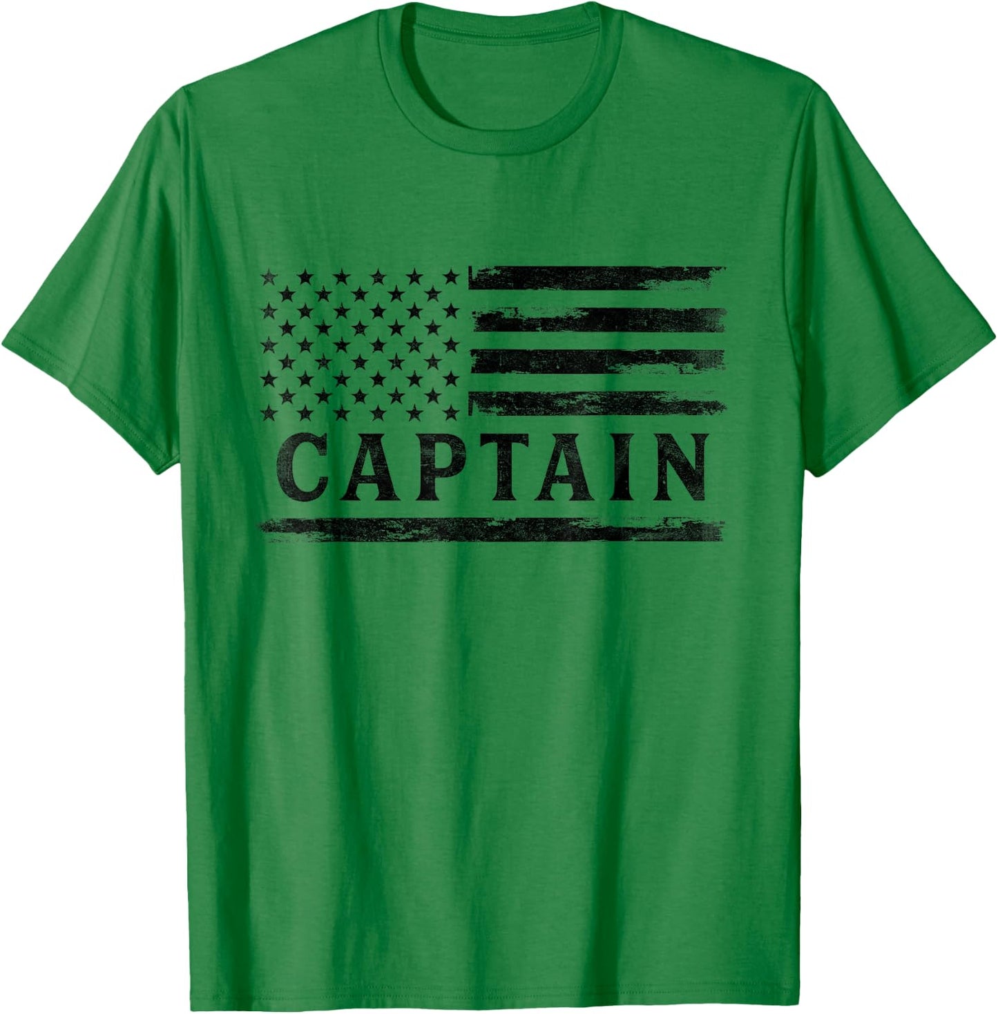 Captain Black Vintage USA Flag Father's Day T-Shirt - T-Shirt | Irish Green