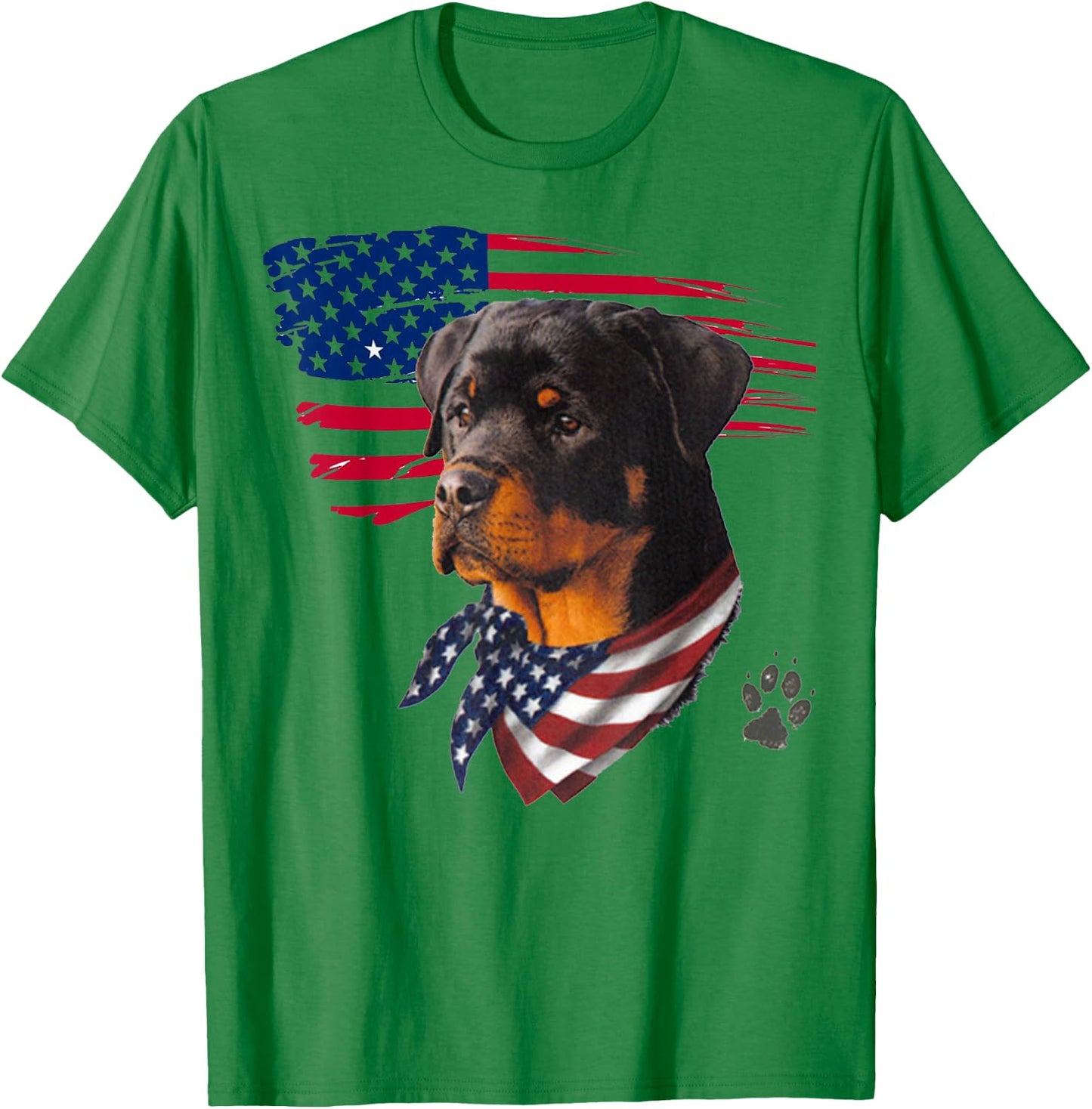 Rottweiler Dog USA American Flag Awesome Cool Women Kids Men T-Shirt - T-Shirt | Irish Green