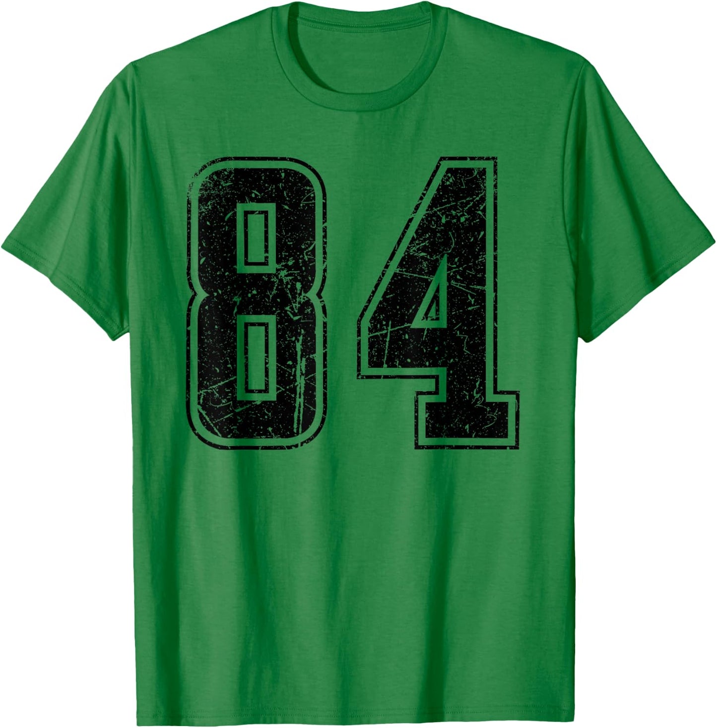 Number 84 Distressed Grunge Vintage Jersey Team Fan T-Shirt - T-Shirt | Irish Green