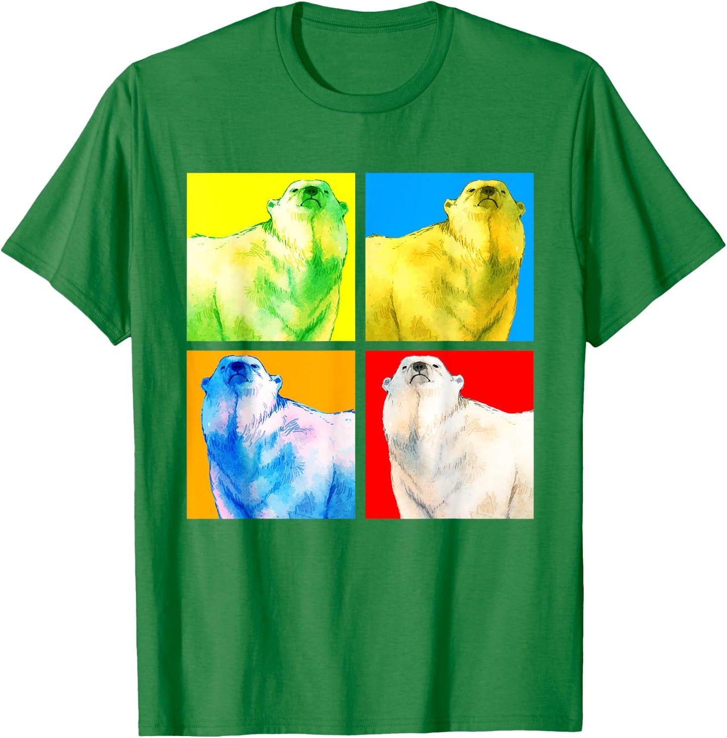 Arctic Animal Lover Pop Art Polar Bear T-Shirt - T-Shirt | Irish Green
