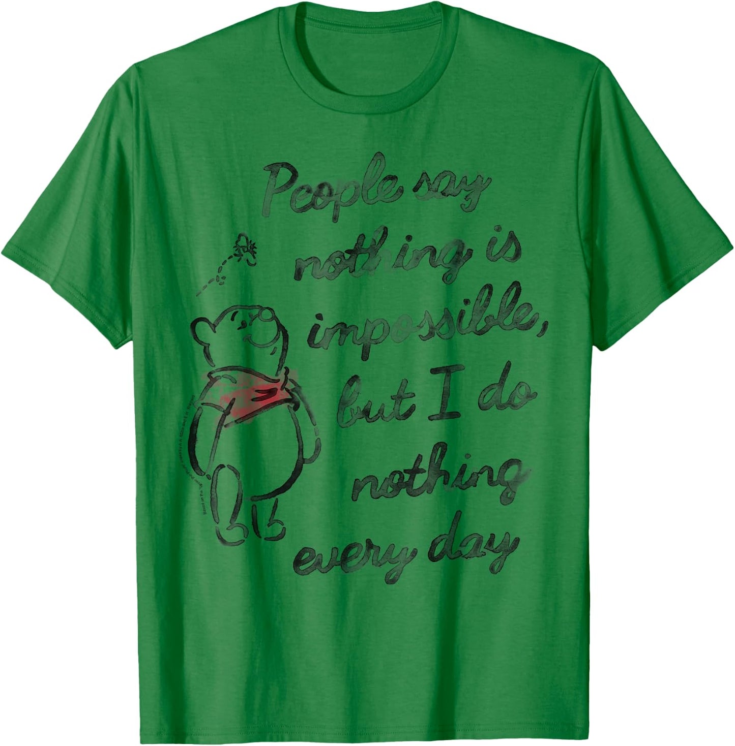 Disney Winnie The Pooh People Say Nothing Is Impossible T-Shirt - T-Shirt | Irish Green
