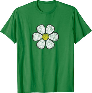 Hippie Daisy Flower Vintage Graphic Effect T-Shirt - T-Shirt | Irish Green