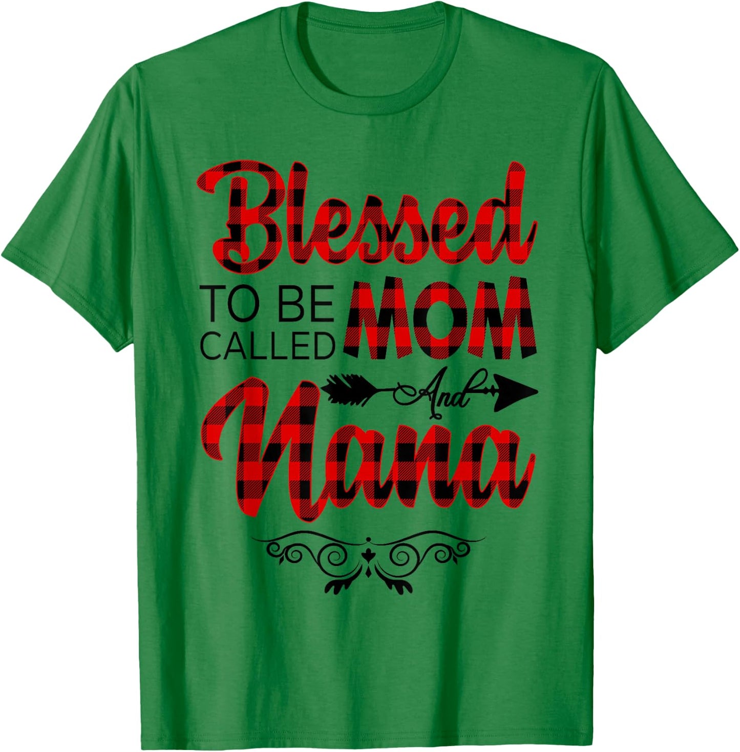 Blessed To Be Called Mom And Nana Shirt Floral Grandma Shirt T-Shirt - T-Shirt | Irish Green