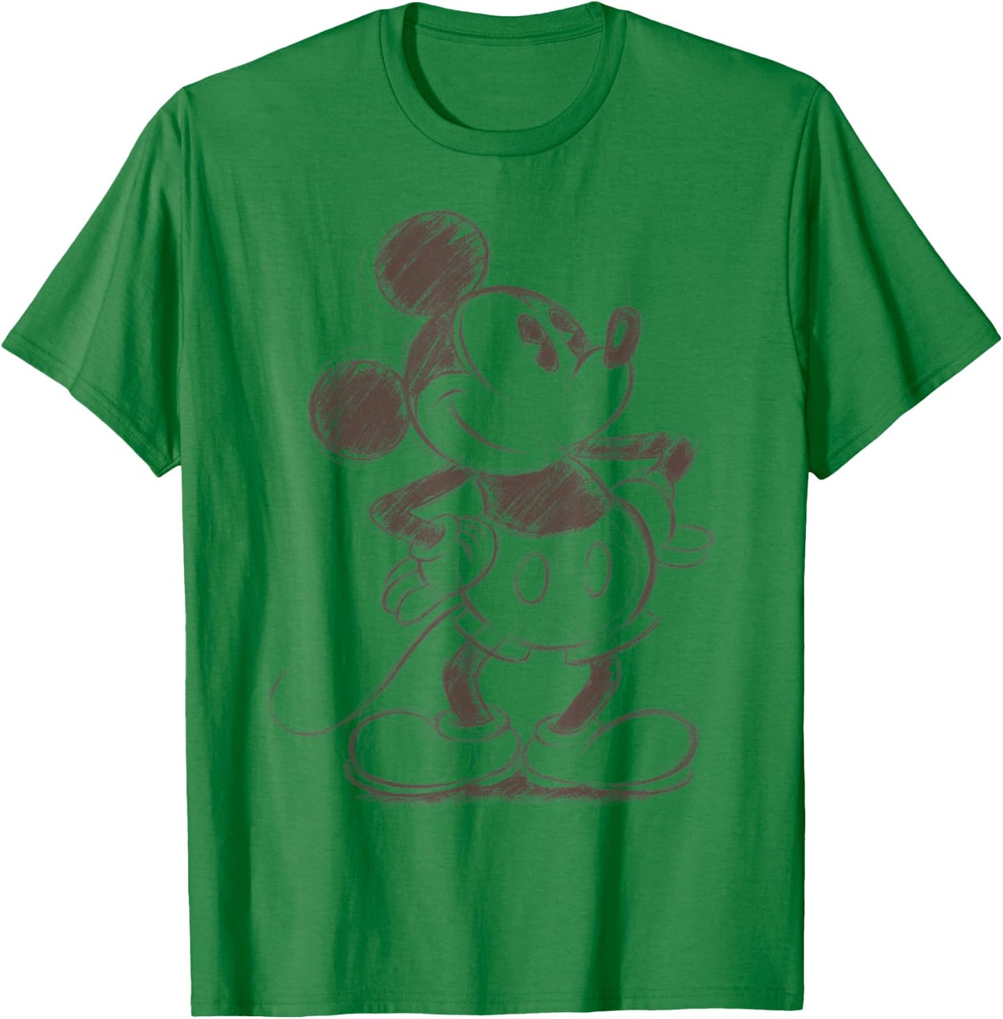 Disney Mickey and Friends Mickey Mouse Sketch Portrait T-Shirt - T-Shirt | Irish Green