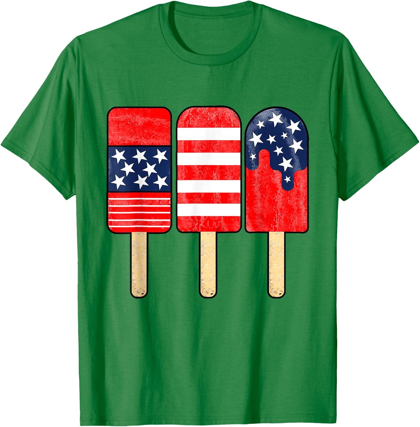 4th of July Popsicle Red White Blue American Flag Patriotic T-Shirt - T-Shirt | Irish Green