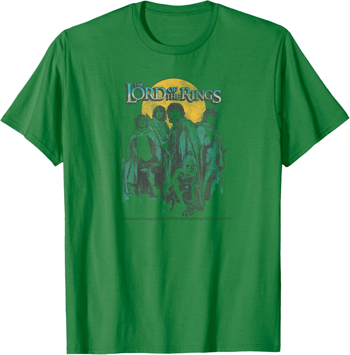 Lord of The Rings Retro Group Sunset Poster T-Shirt - T-Shirt | Irish Green