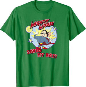 Mighty Mouse Saved My Day T-Shirt - T-Shirt | Irish Green