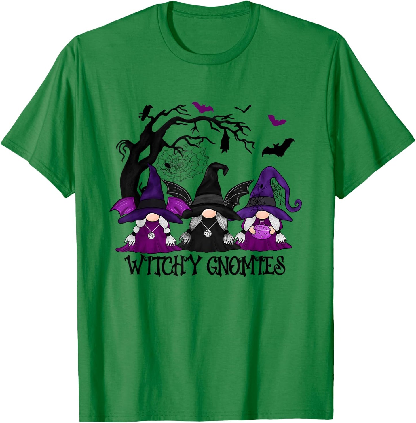 Witchy Gnomies Funny Gnome Halloween Matching Costume T-Shirt - T-Shirt | Irish Green