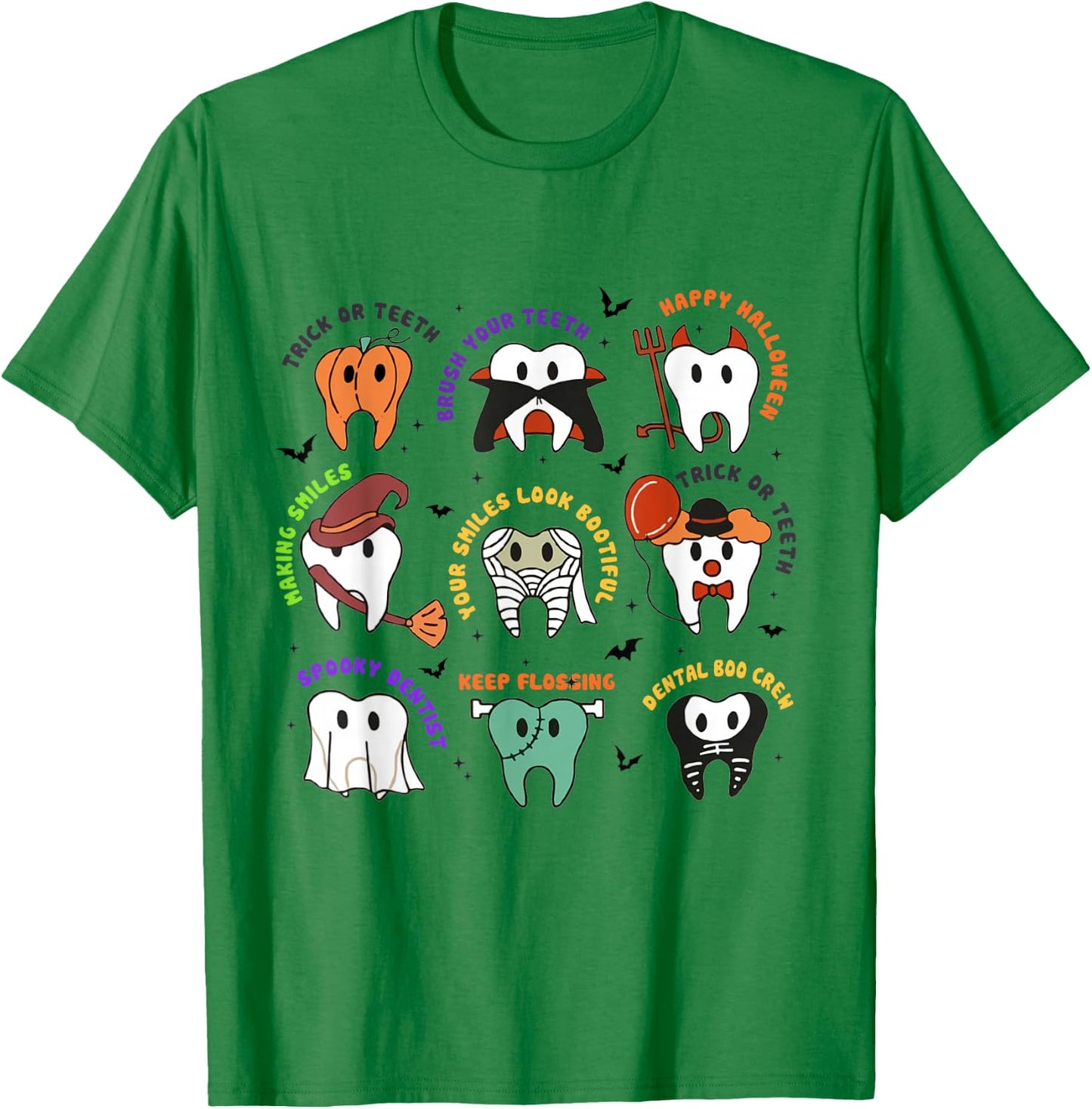 Halloween Dentist Teeth Dental Boo Crew Costume Men Women T-Shirt - T-Shirt | Irish Green