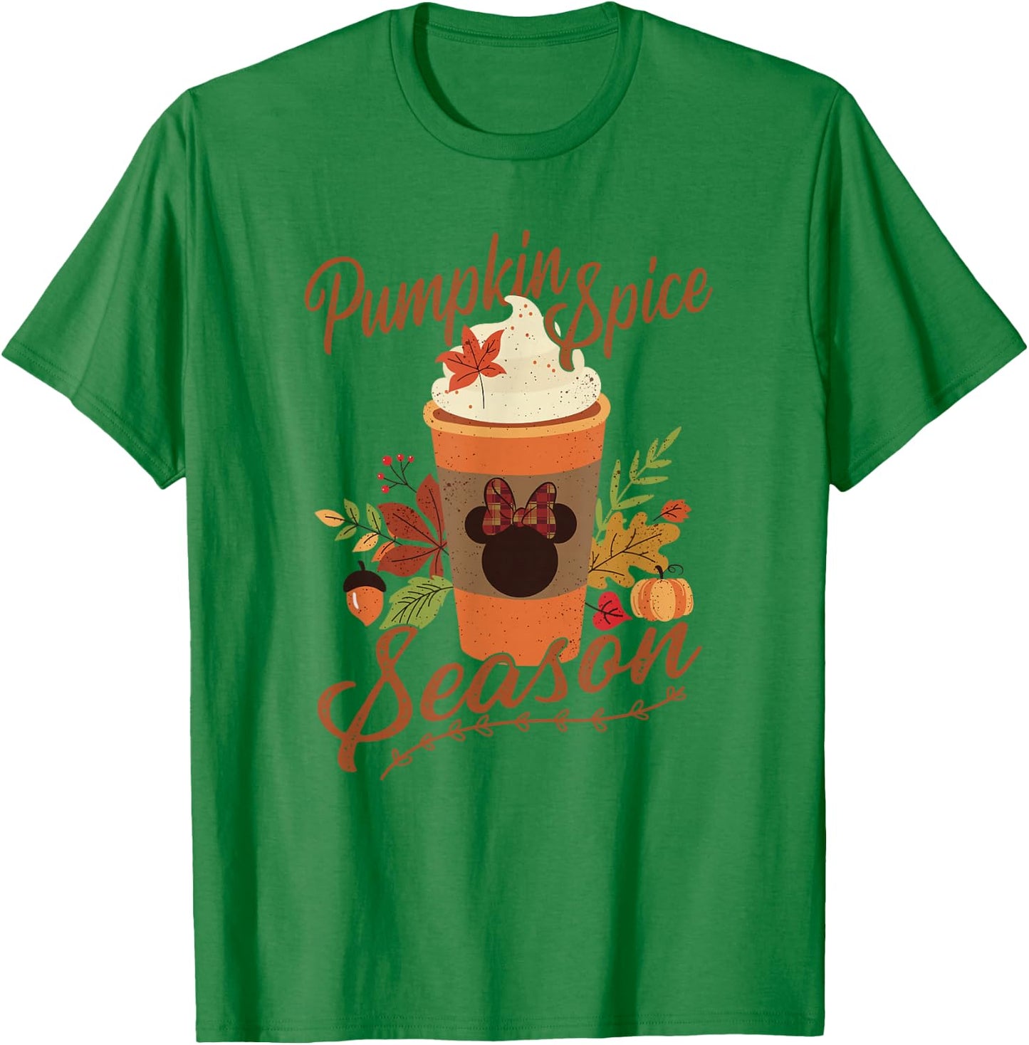 Disney Mickey and Friends Fall Pumpkin Spice Season T-Shirt - T-Shirt | Irish Green