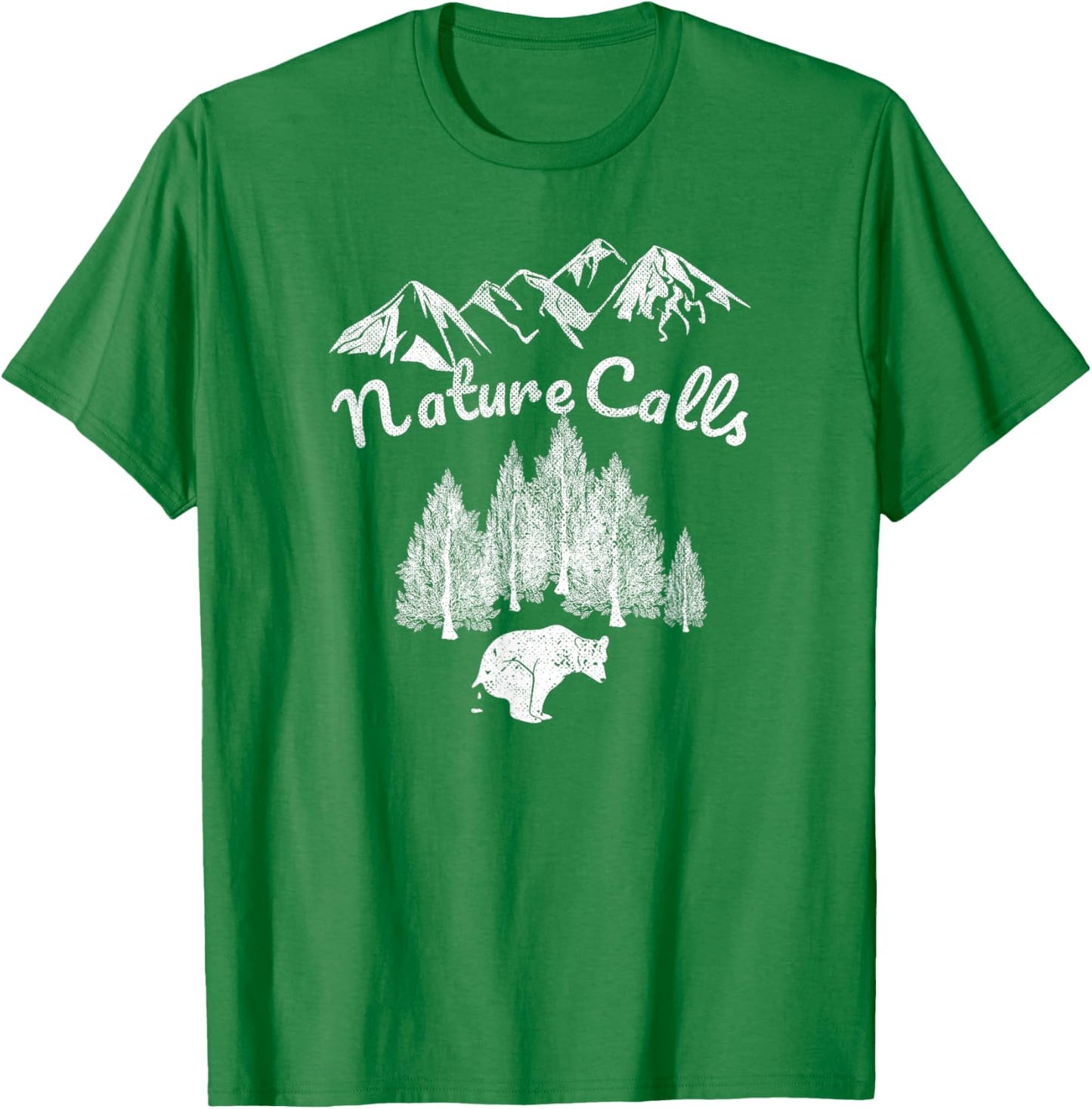 Nature Calls - Pooping Bear Blaze Orange Hunting Accessories T-Shirt - T-Shirt | Irish Green