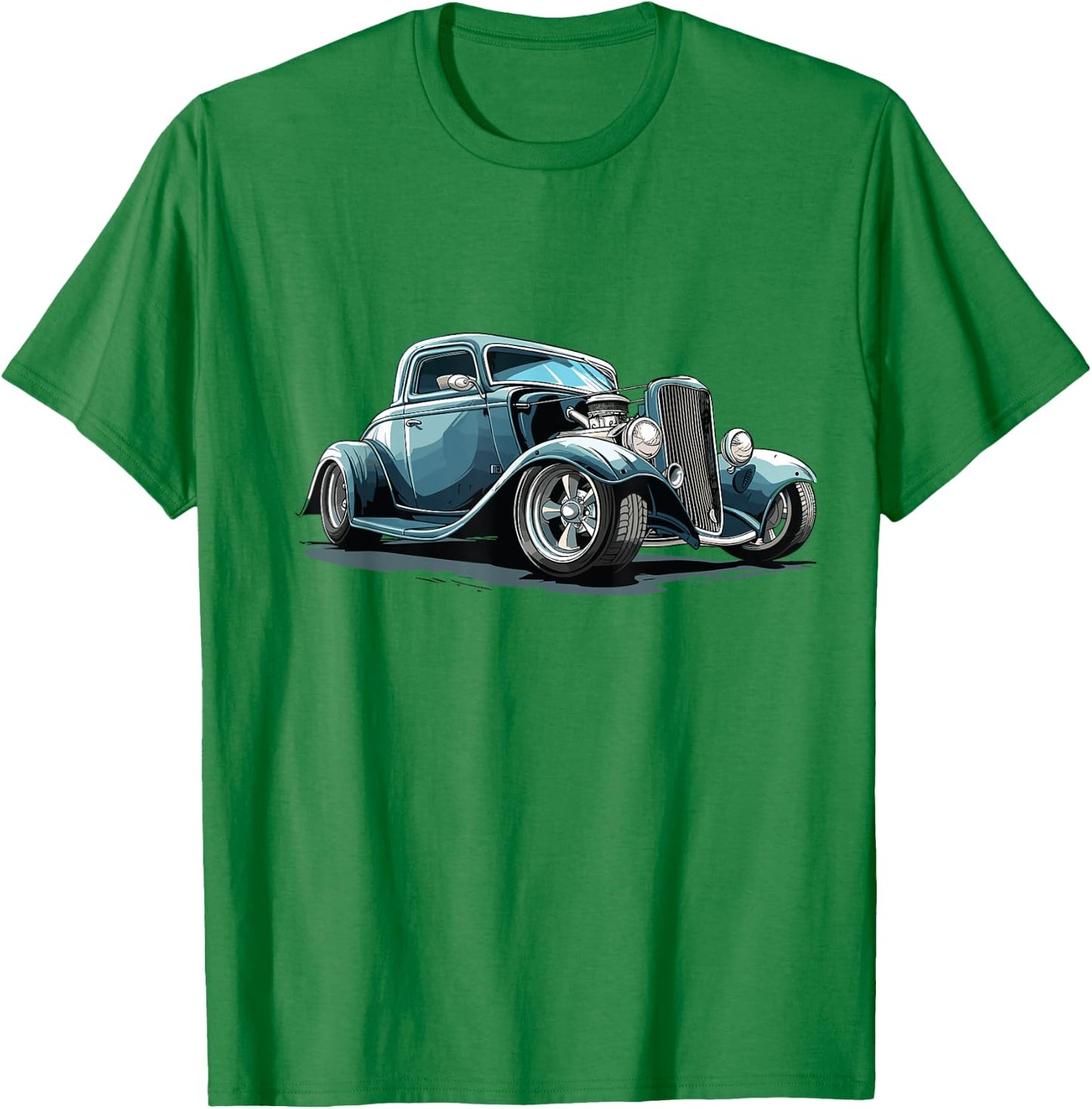 Classic Hotrod Retro Car Illustration Hotrod T-Shirt - T-Shirt | Irish Green