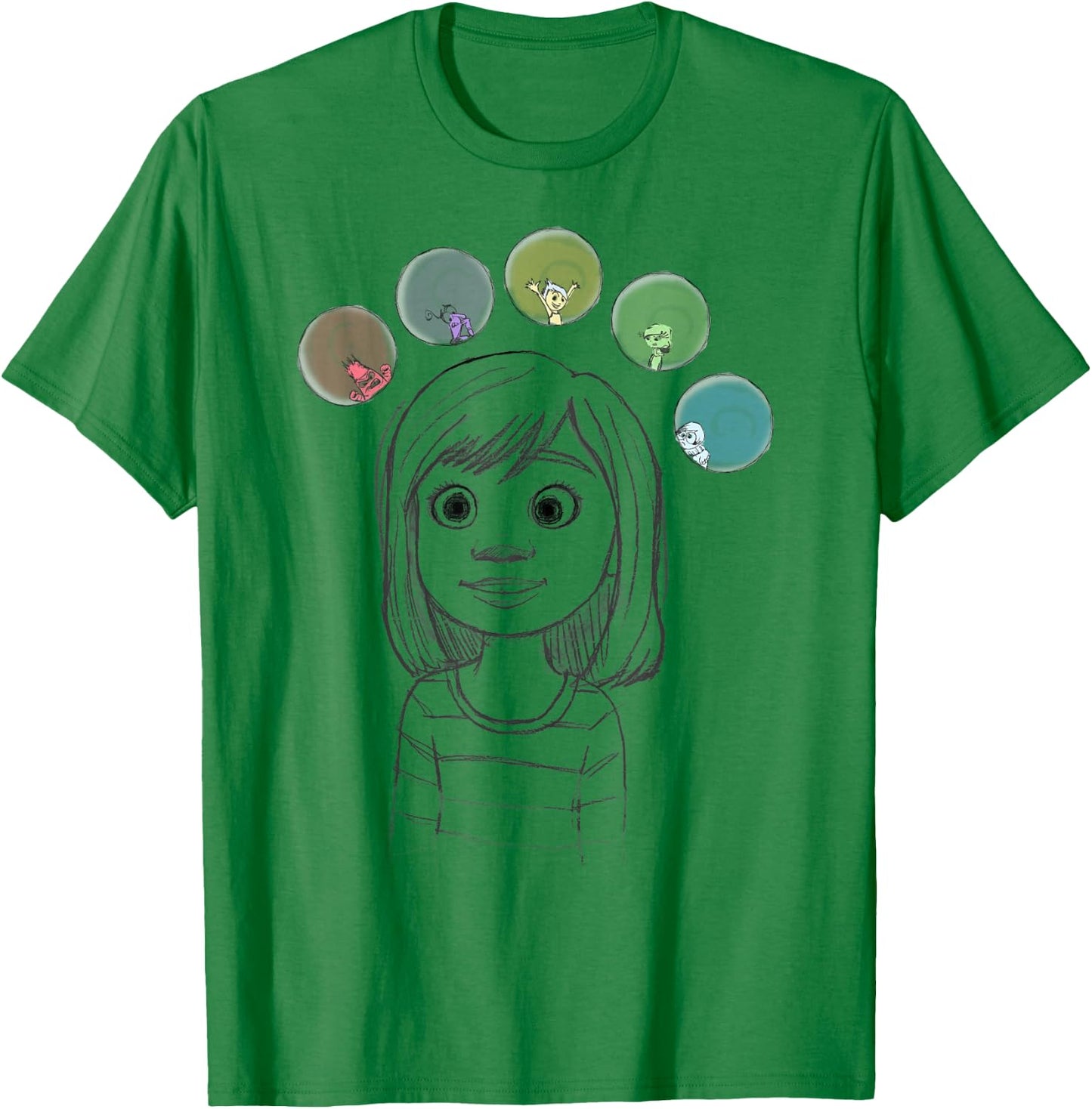 Disney Pixar Inside Out Riley Many Emotions Bubbles T-Shirt - T-Shirt | Irish Green