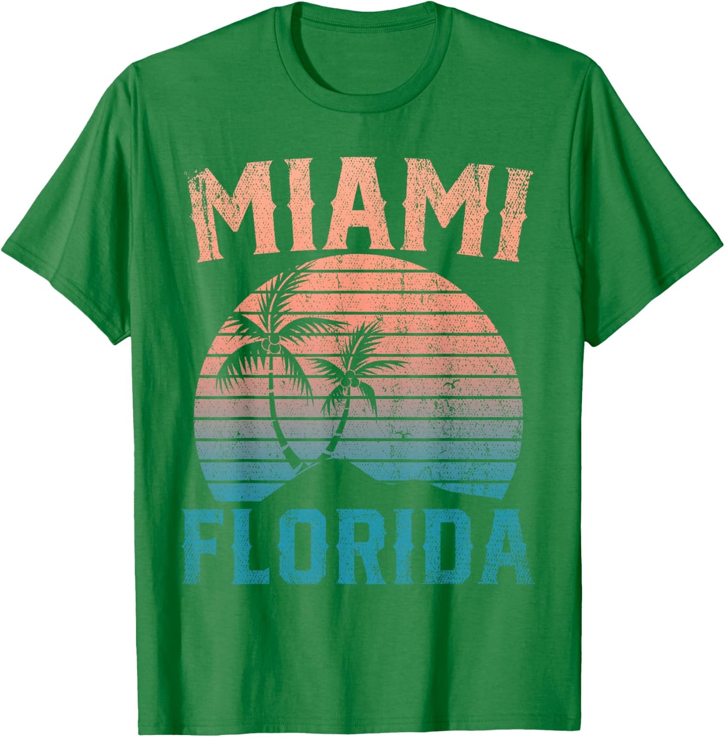Miami Beach Tropical Summer Vacation Retro Miami Florida Men Women Kids T-Shirt - T-Shirt | Irish Green