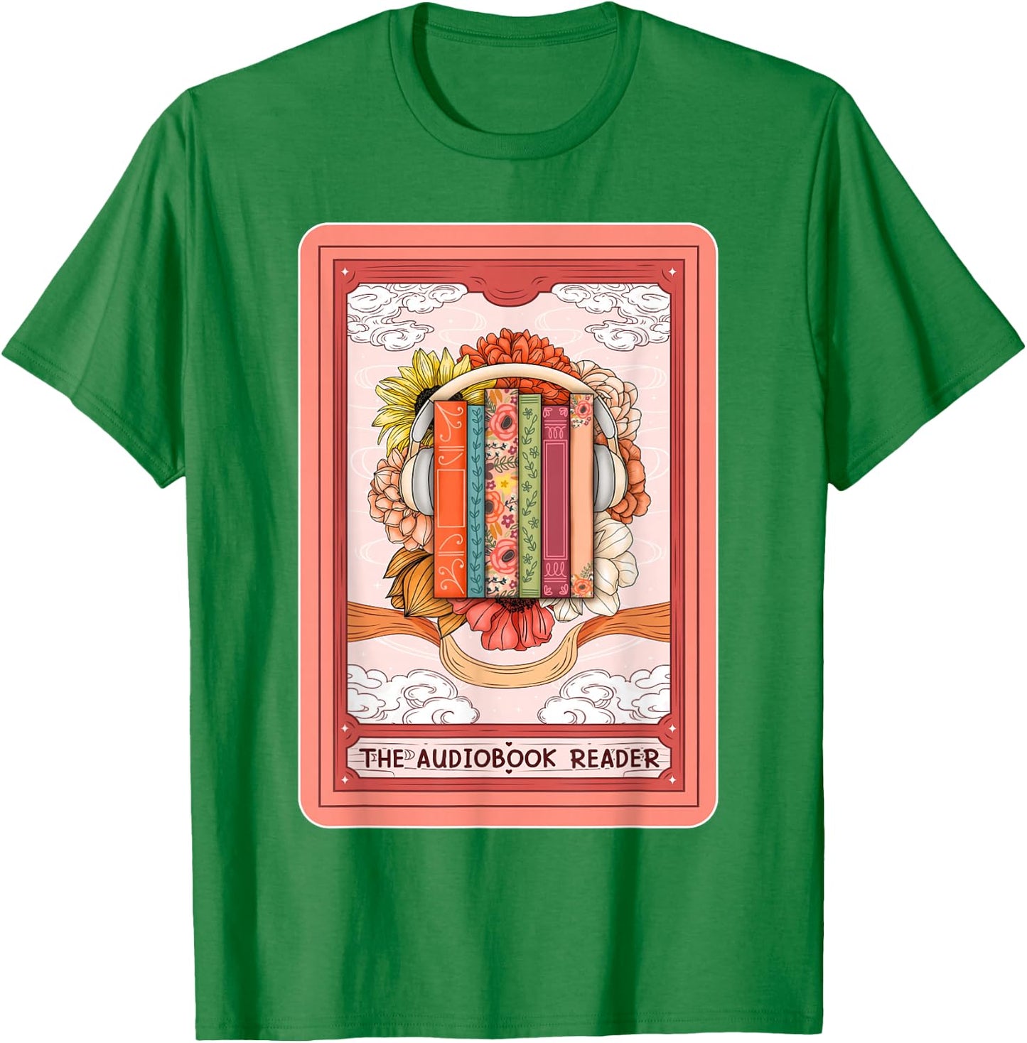 Audiobook Lover Bookish The Audiobook Reader Tarot Card T-Shirt - T-Shirt | Irish Green