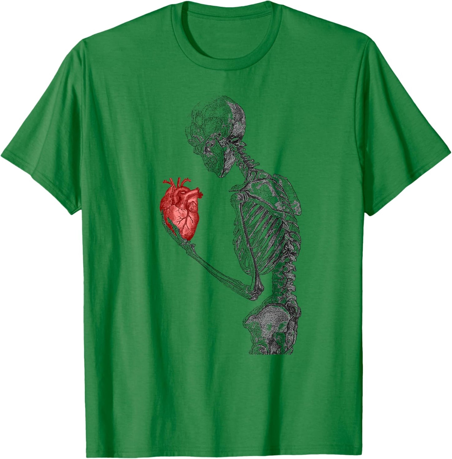 Anatomical Red Human Heart Skeleton Cardiac T-Shirt - T-Shirt | Irish Green