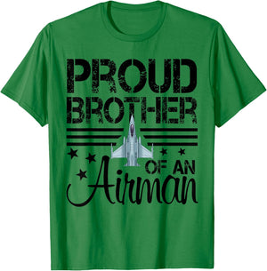 Proud Brother of An Airman Jet Plane Pilot T-Shirt - T-Shirt | Irish Green