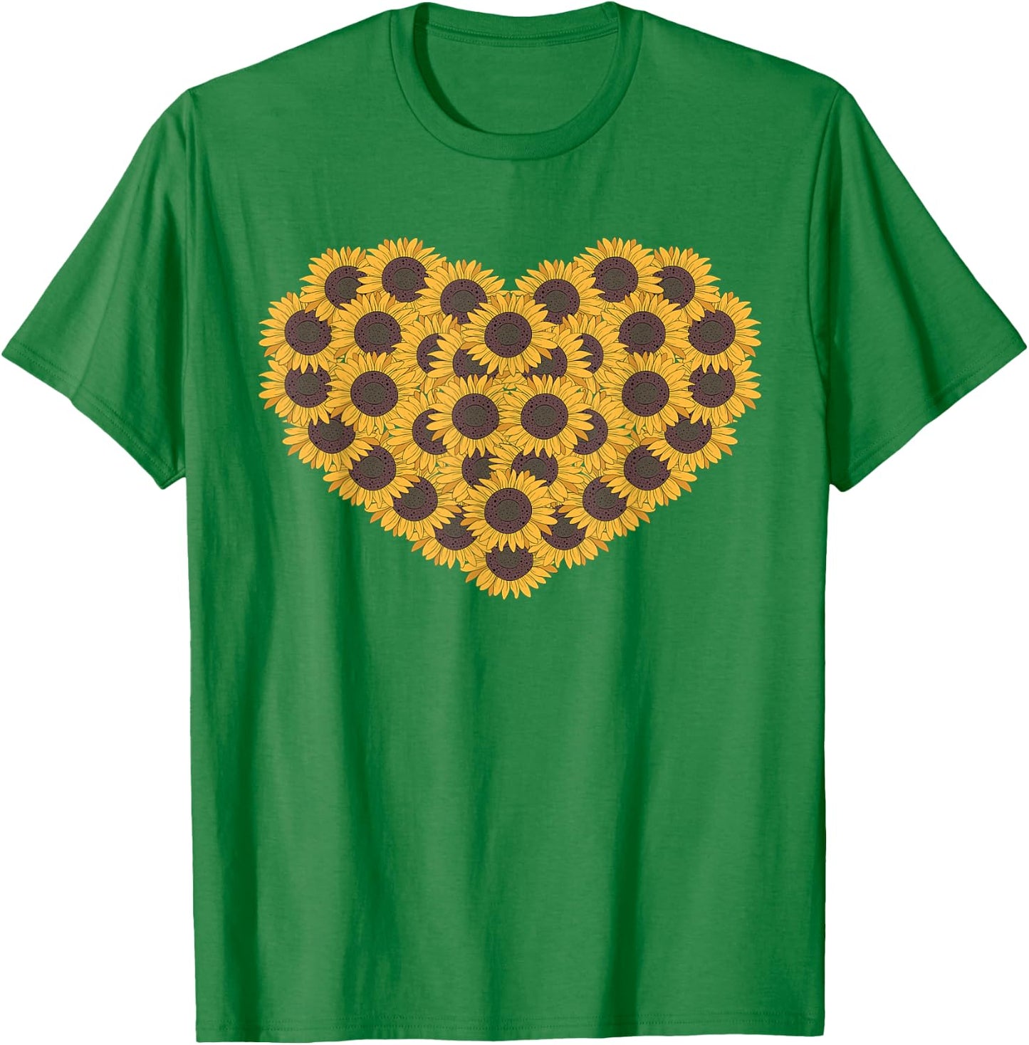 Heart Sunflower Lover Gardener Hippie Sunflower T-Shirt - T-Shirt | Irish Green