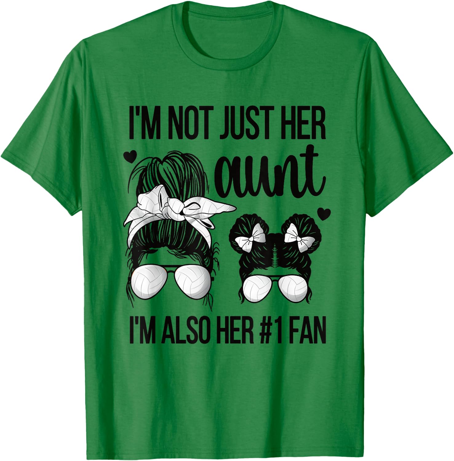 I'm Her Fan | Proud Volleyball Auntie Volleyball Aunt T-Shirt - T-Shirt | Irish Green