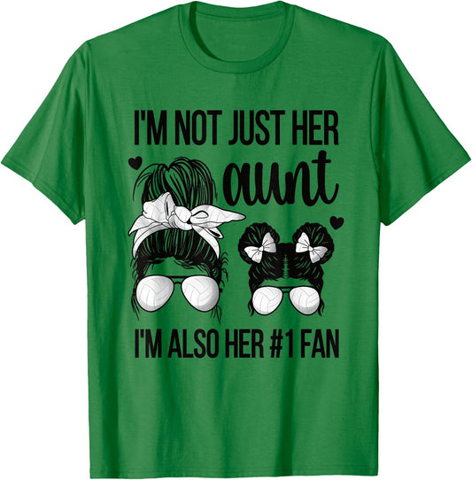 I'm Her Fan | Proud Volleyball Auntie Volleyball Aunt T-Shirt - T-Shirt | Irish Green