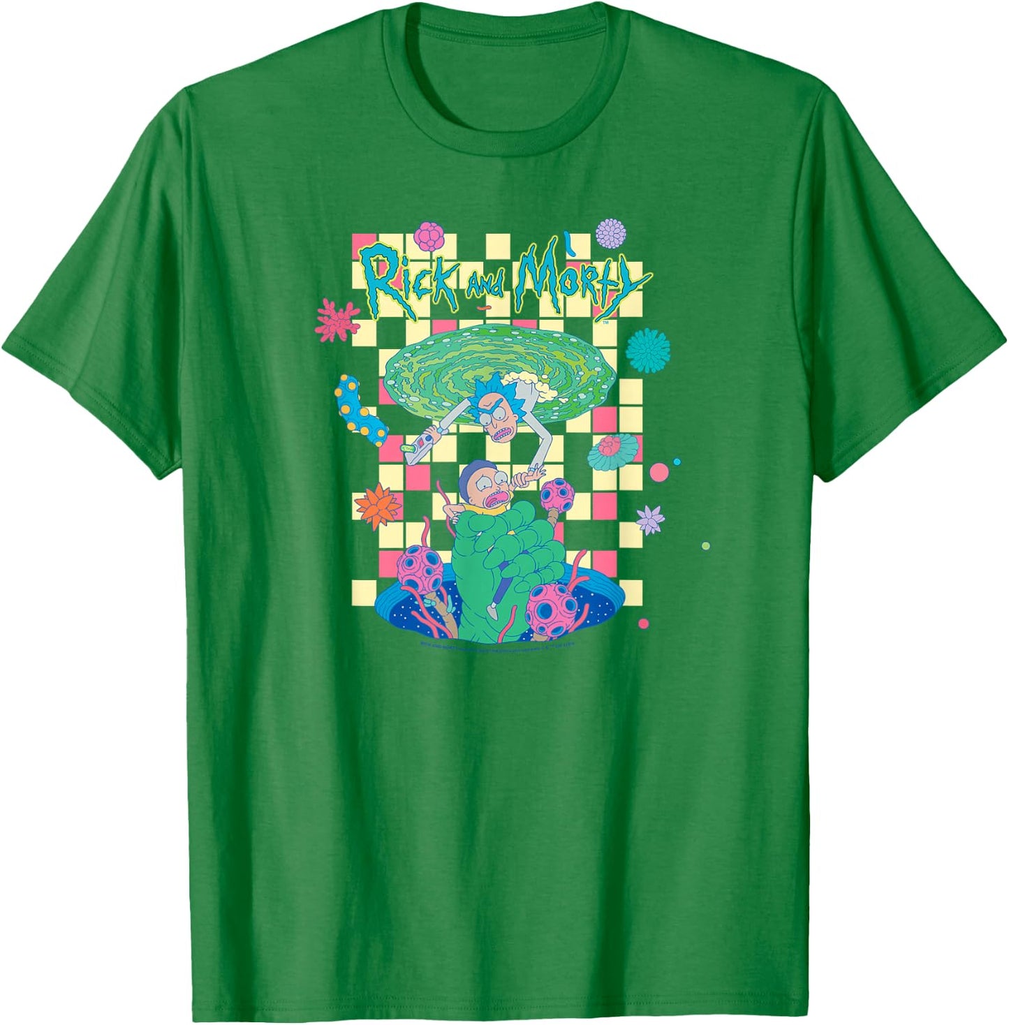 Rick and Morty Falling Portals T-Shirt - T-Shirt | Irish Green