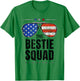 Bestie Squad American Flag Matching 4th of July Best Friend T-Shirt - T-Shirt | Irish Green