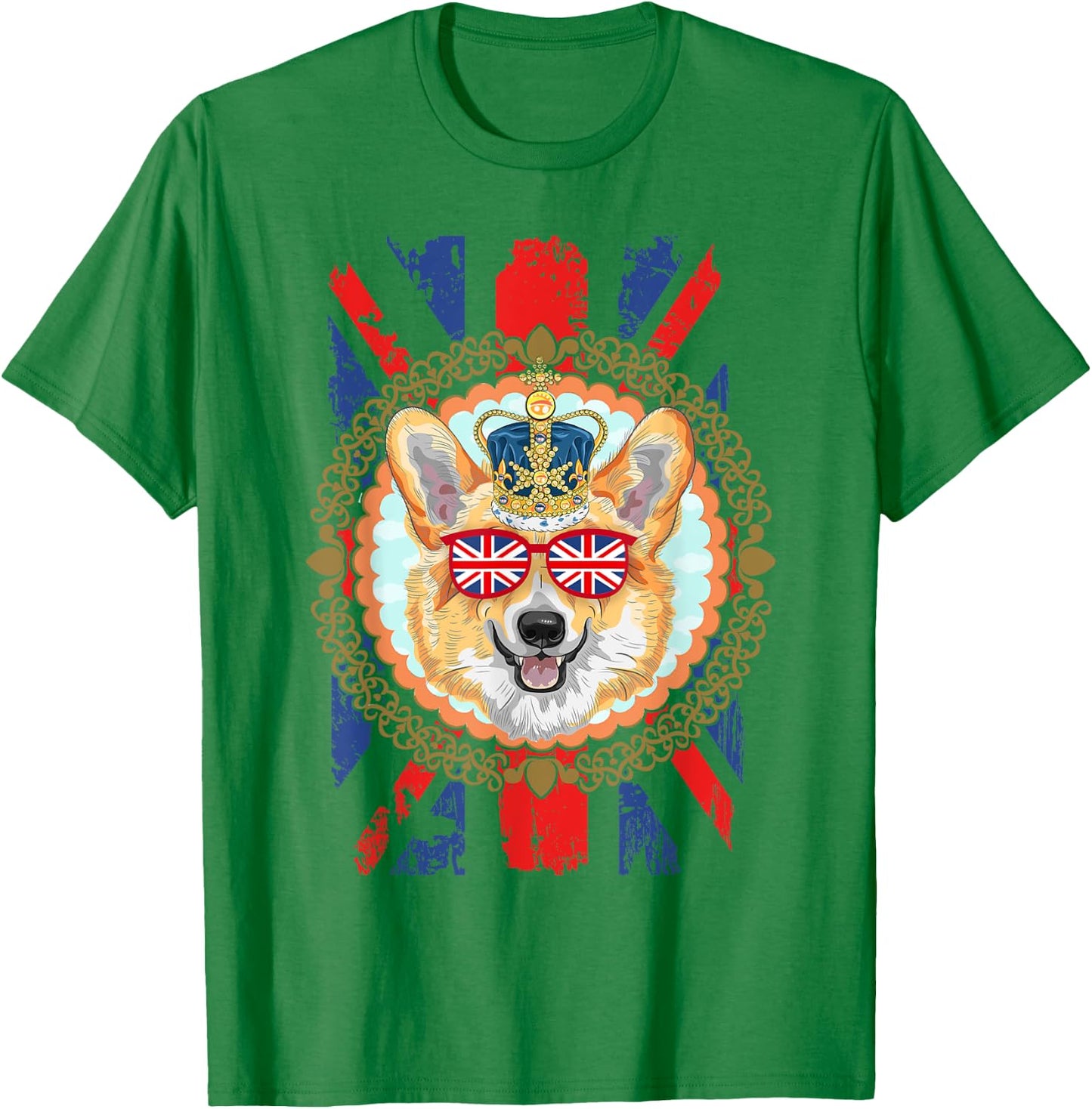 Novelty Union Jack Flag With Corgi For Kids & British Expats T-Shirt - T-Shirt | Irish Green