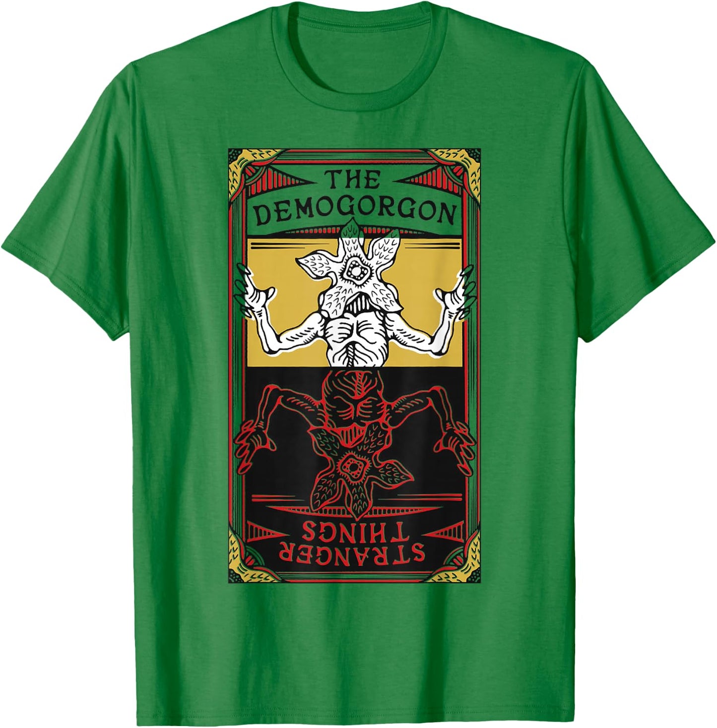 Stranger Things 4 Demogorgon Upside Down Tarot T-Shirt - T-Shirt | Irish Green