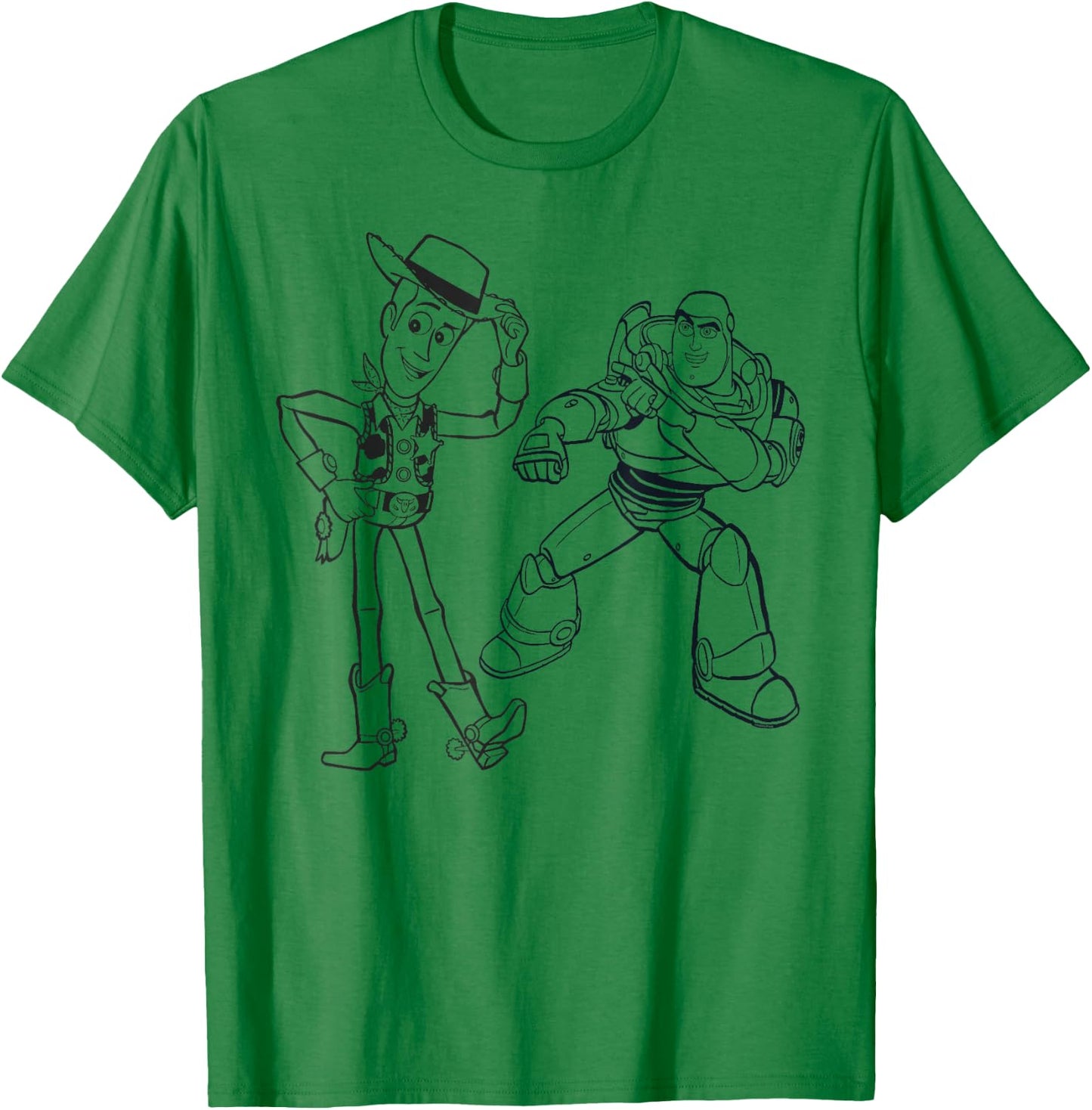 Disney PIXAR Toy Story Woody & Buzz Lightyear Sketch Book T-Shirt - T-Shirt | Irish Green