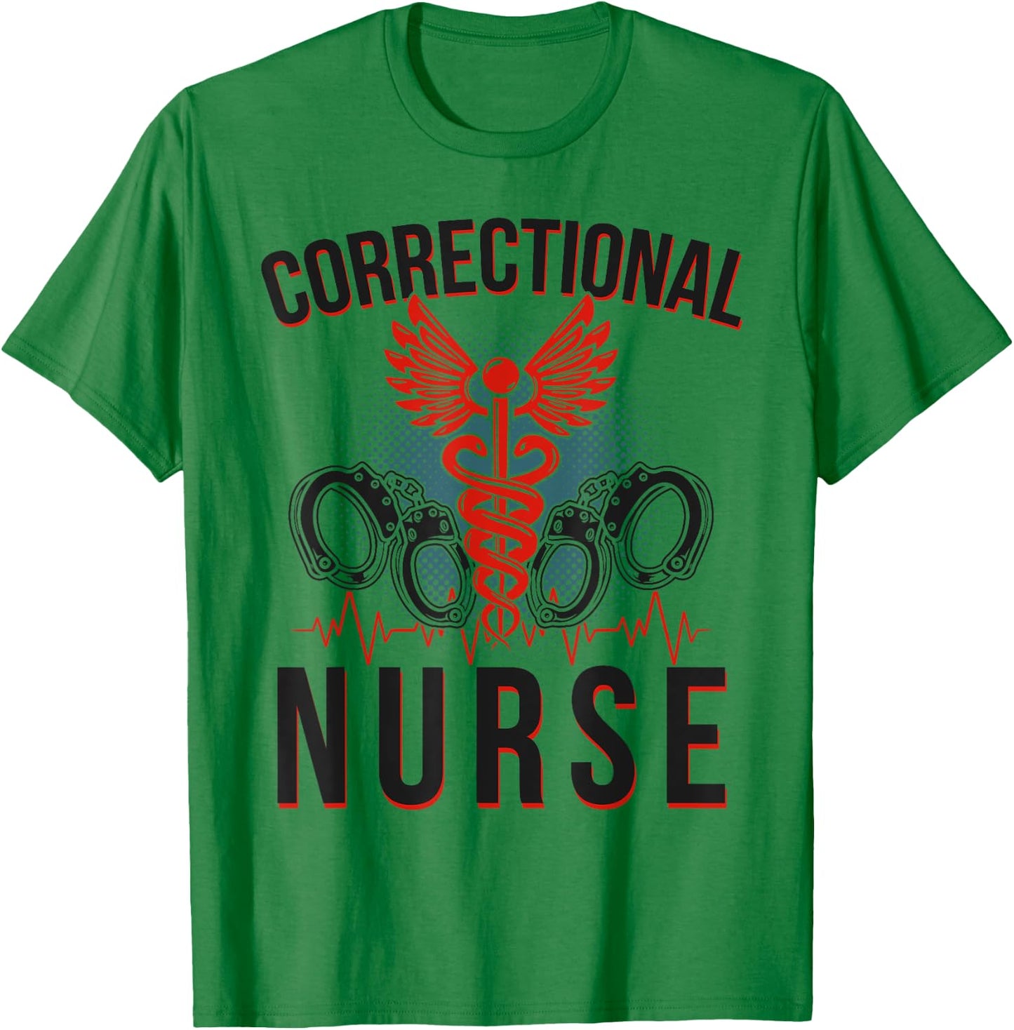 Corrections Nurse Caduceus Correctional Nurse T-Shirt - T-Shirt | Irish Green