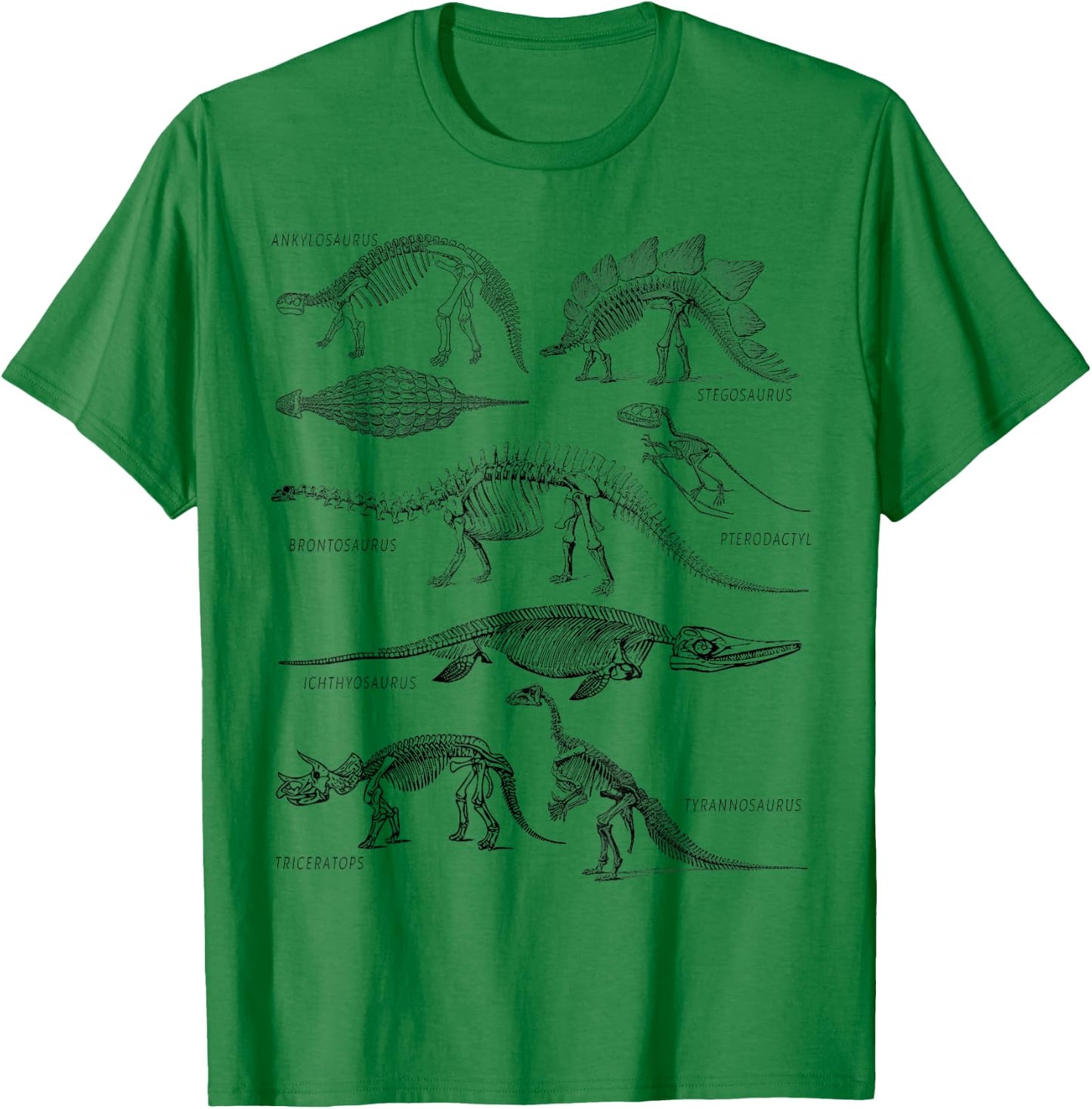 Dinosaur Skeleton Clothing Dino Vintage Paleontology Alt Art T-Shirt - T-Shirt | Irish Green