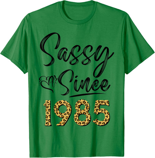 Sassy Since 1985 Leopard Pattern Funny Birthday For Woman
